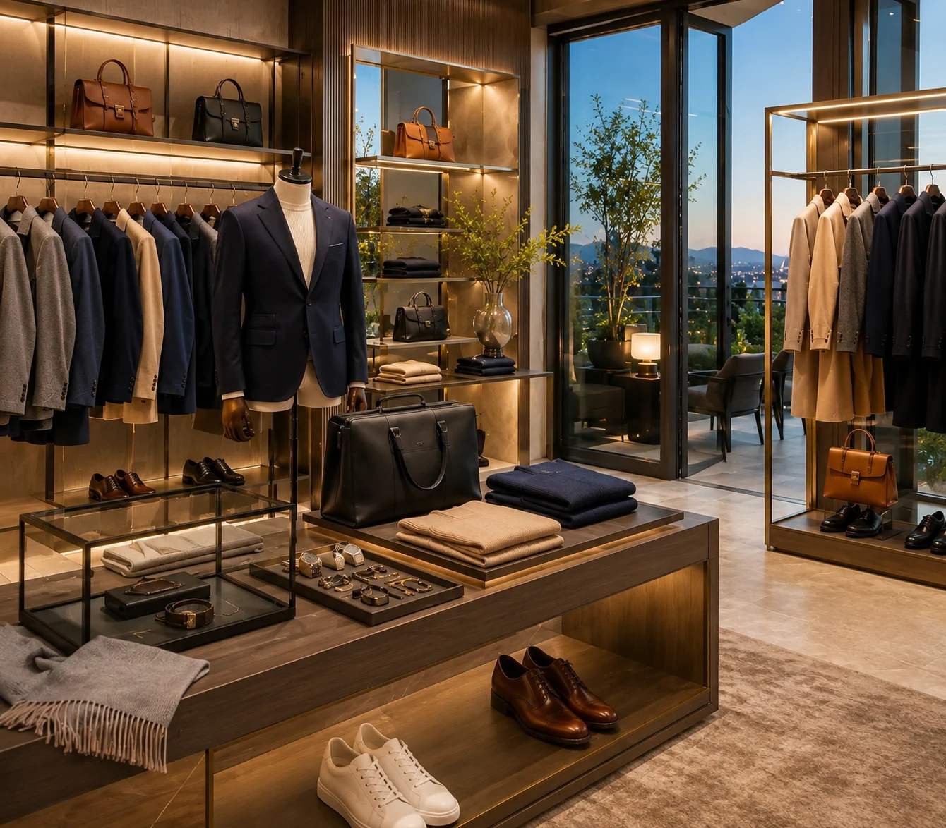 Boutique con abbigliamento, borse, calzature e accessori